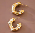Pearl Luxe Waterproof Hoops
