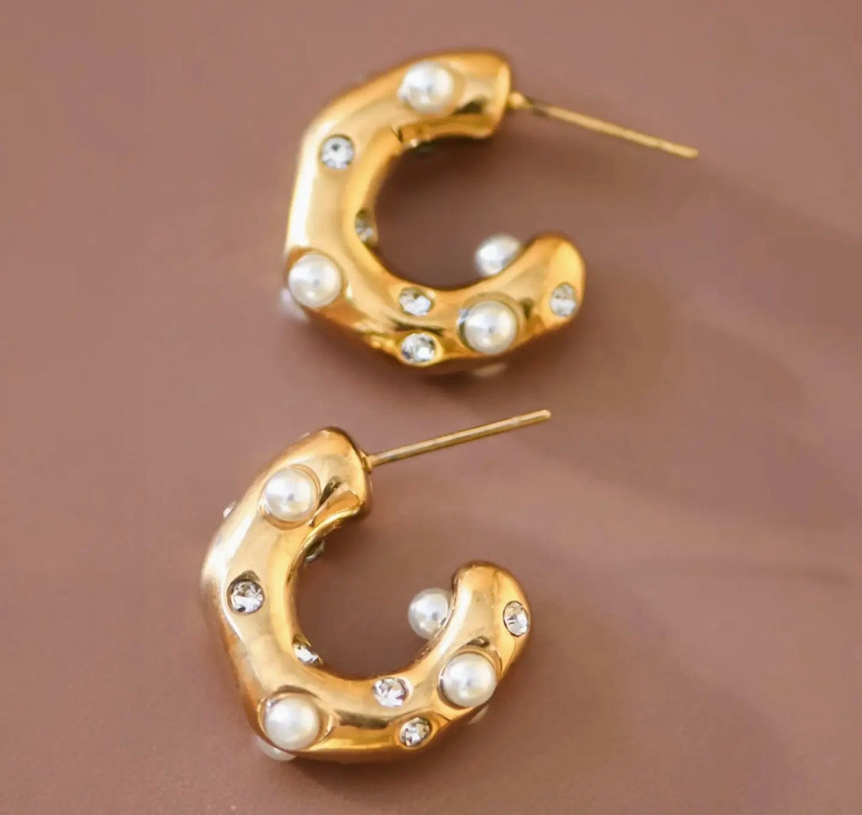 Pearl Luxe Waterproof Hoops