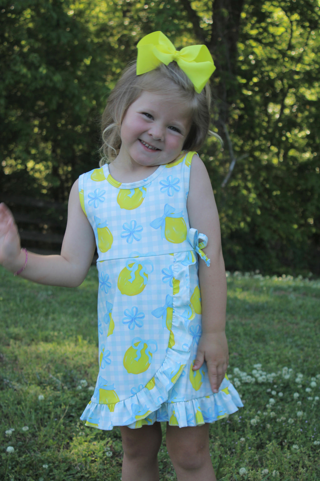 Lemon Drop Gingham Dress