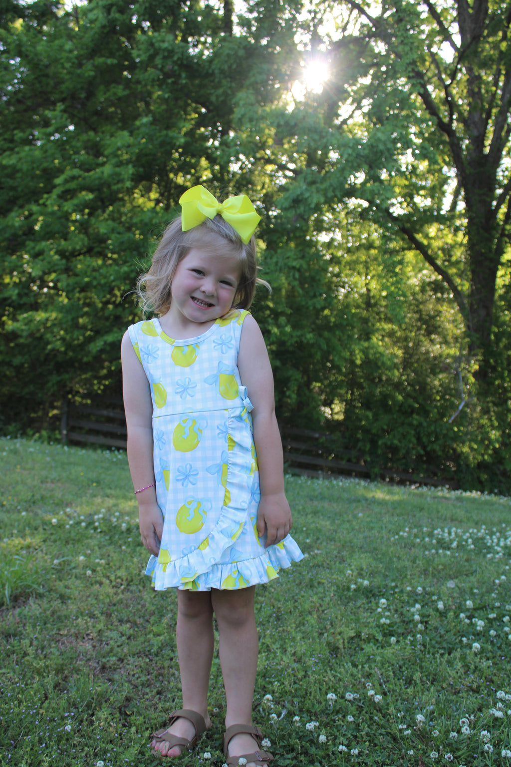 Lemon Drop Gingham Dress