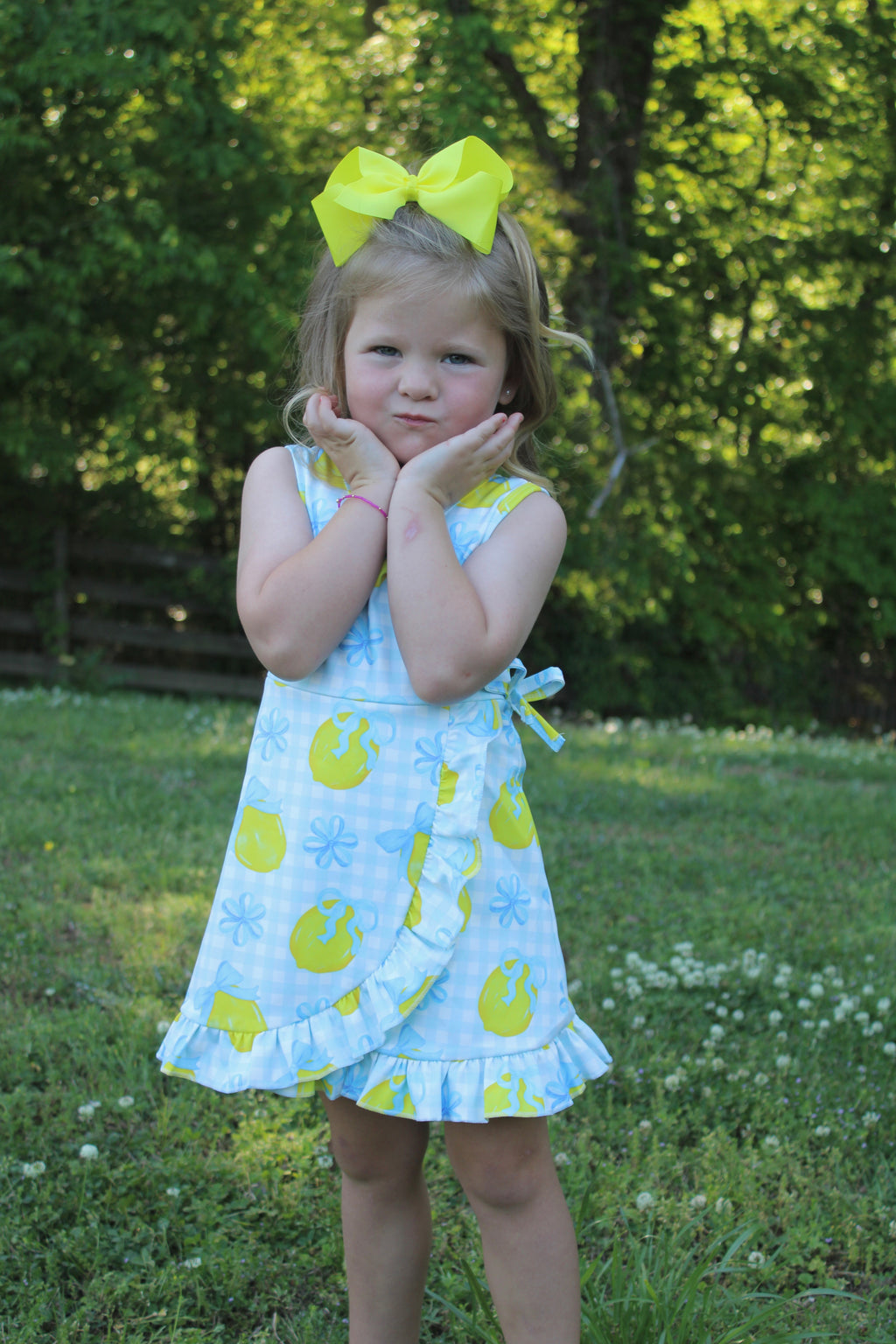Lemon Drop Gingham Dress
