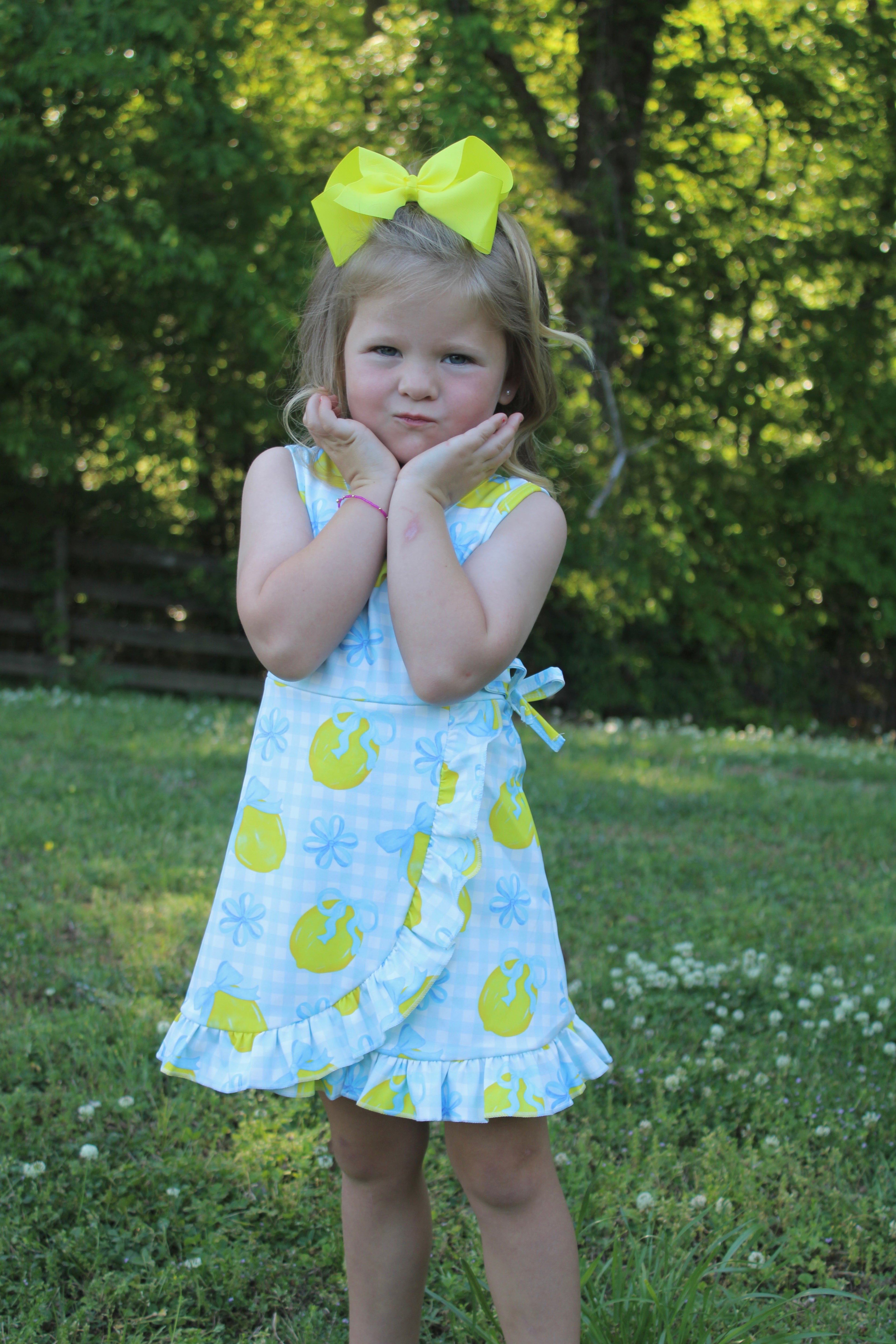 Lemon Drop Gingham Dress
